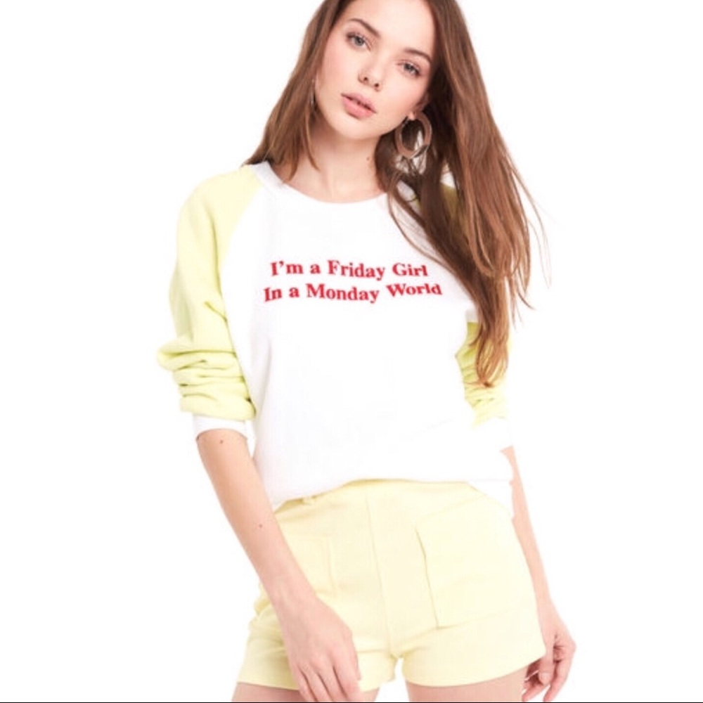 Wildfox Friday Girl Junior Sweatshirt Size M New